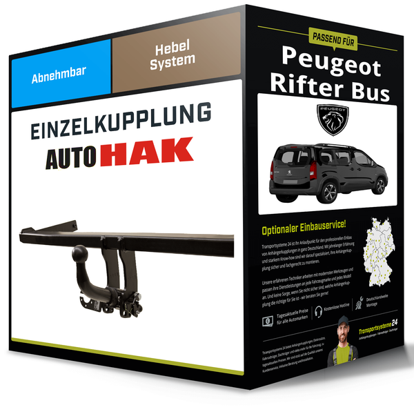 Abnehmbare AnhäNgerkupplung für Peugeot Rifter Bus 08.2018-Jetzt K9 Auto Hak NEU-image