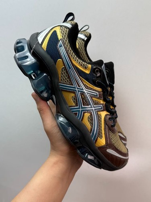 #ad Asics Gel Quantum Kinetic Men Running Shoes Brown Gold Mesh Trainers $195.00
