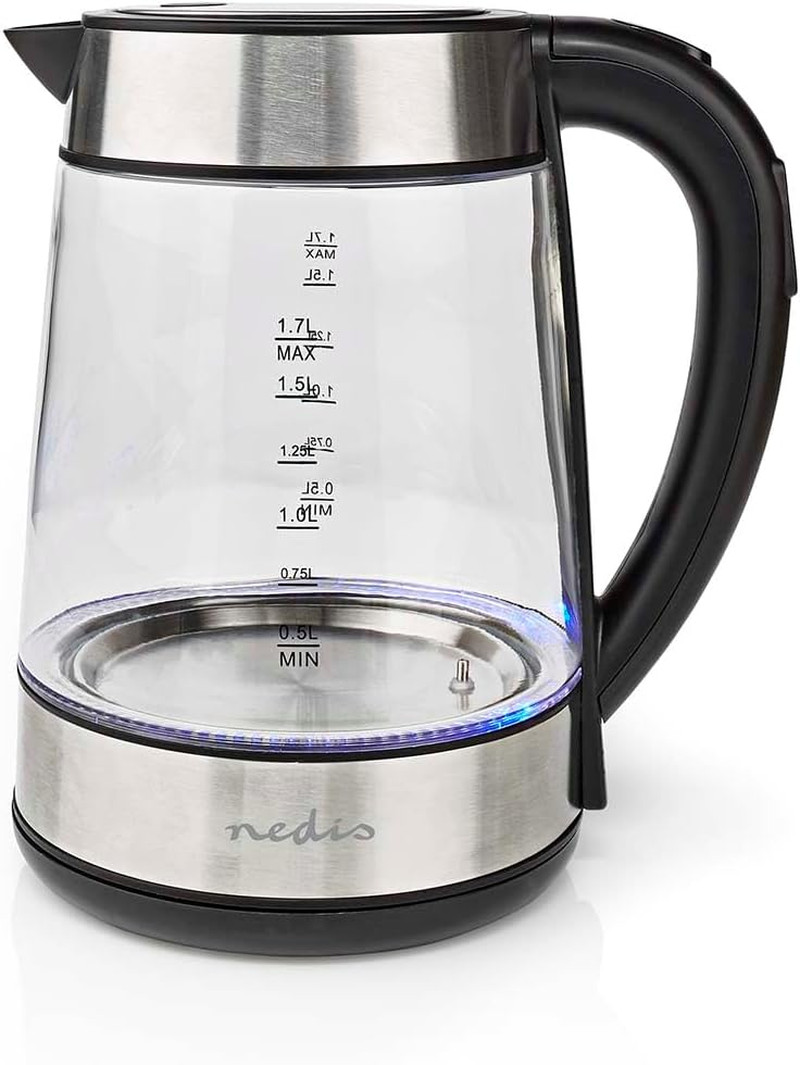 Design e Luce: Bollitore Nedis KAWK320EGS in Vetro e Acciaio 1,7L
