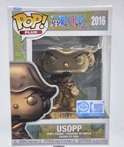 FUNKO EXCLUSIVE POP! PLUS USOPP BRONZE STATUE ONE PIECE #2016 DAMAGED BOX