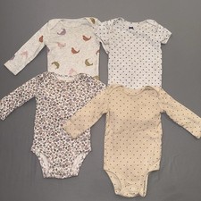 Carter  s Baby Girl Bundle 6M Bodysuits Lot of 4 Long Short Sleeve