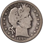 1894-O VG+ Barber Silver Liberty Half Dollar 50c Very Good