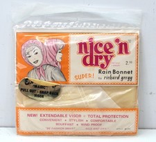 Vintage Nice'N Dry Rain Bonnet by Richard Gregg Yellow