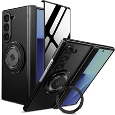 Case for Samsung Galaxy Z Fold 7 with Privacy Screen Protector＆360 Rotating Magn
