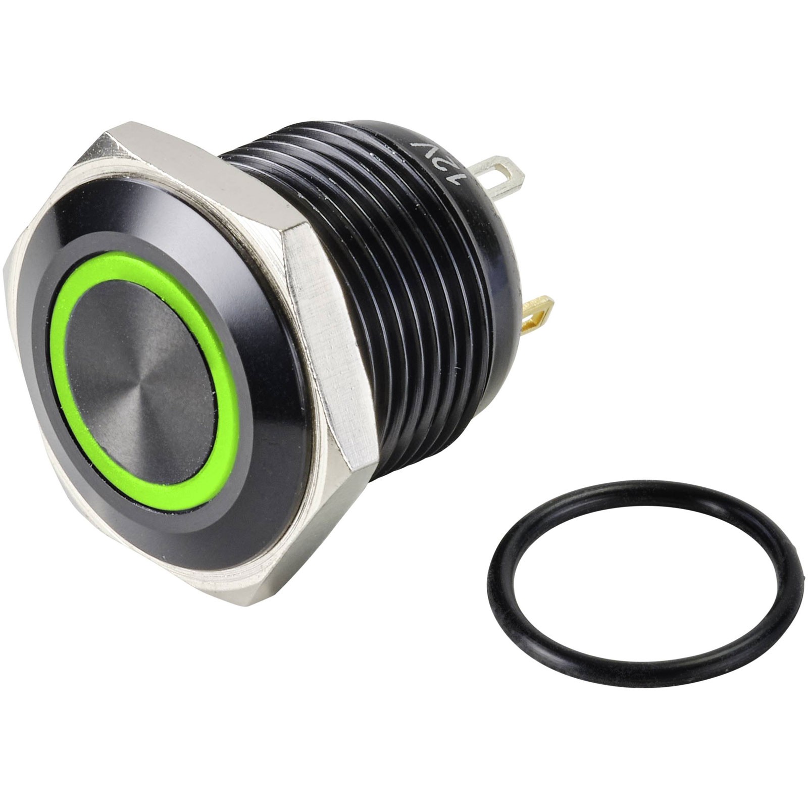 TruComponents Pushbutton ,Panel Mount,Off/(On),NO/NC,Solder,IP65