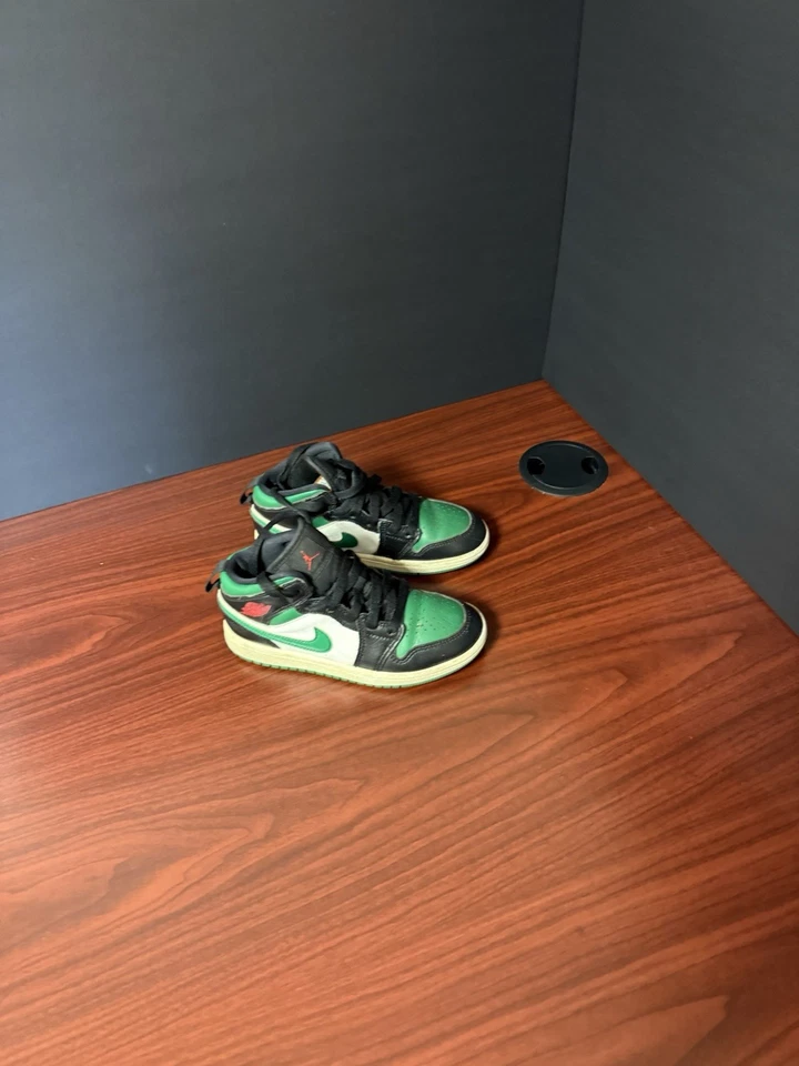 Nike Air Jordan 1 Talla 13C Medio Negro Verde Pino 2019 640734-067, Jordan 13C Foto 2 de 4