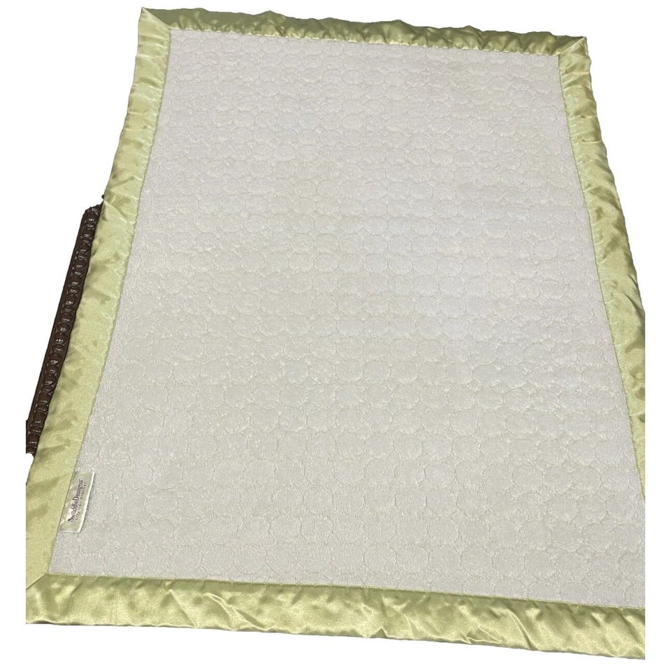 Manta de bebé Swaddle Designs blanca polar verde satinado patrón circular EE. UU. Foto 2 de 4