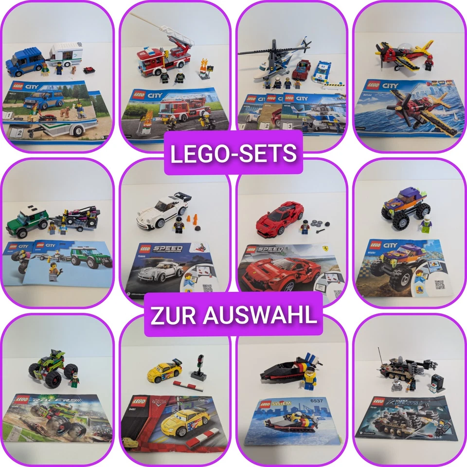 Lego Autos Boote Flugzeuge AUSWAHL Polizei Feuerwehr Baustelle Truck Space Racer - Bild 1 von 1