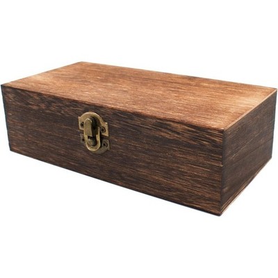 Large Wood Storage Box with Lid Rectangular Solid Wood Container Organizer for