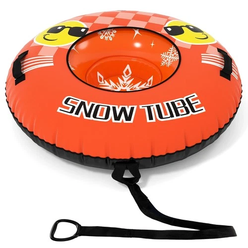 Inflatable Snow Tube Sled Heavy Duty Snow Tubing for Sledding Orange