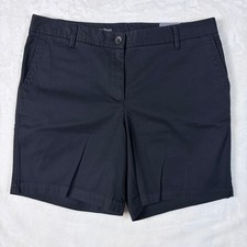 Talbots Relaxed Chino Shorts Womens 10 Black New 7 Inch Inseam Supersoft