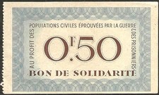 Frankreich - Gutschein Solidarity 50 Cent WWII 1940-44 &ldquo;Marschall P&eacute;tain&ldquo; UNC