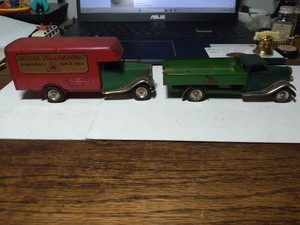 Camion Poubelle Tri-ang Bedford – Jouet Ancien Tôle, Années 50, 1:43