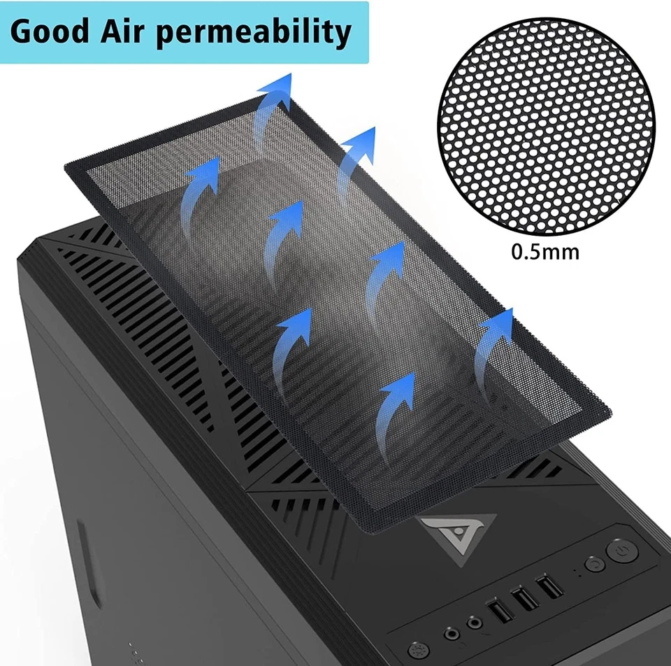 Paquete de 4] Filtro de malla antipolvo para carcasa de PC 280x140 mm, marco magnético ventilador de computadora malla antipolvo Foto 4 de 4