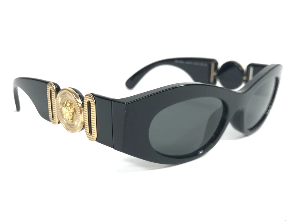 范思哲太阳镜 MOD.4480-U GB1/87 黑色金色猫眼框带灰色镜片 — 第 4/4 张图片