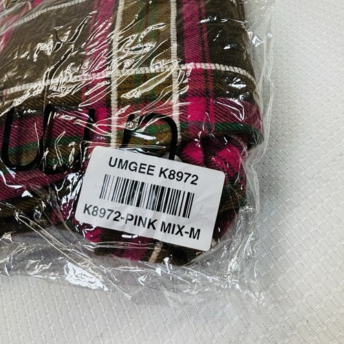 Umgee Top Womens Medium Pink Brown Plaid Button Up Boho Long Sleeve Exposed Seam - Picture 9 of 10