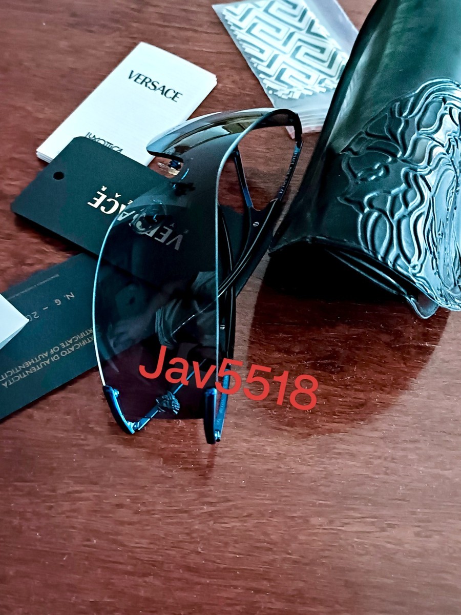 VERSACE MEDUSA LOGO SUNGLASSES SHIELD BLUE GIANNI VERSACE,NEW