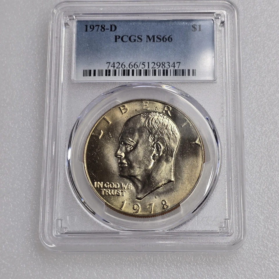 1978 D IKE HIGH GRADE EISENHOWER DOLLAR COIN PCGS MS 66 Lot 0335 - Image 3 of 4