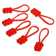 6Pcs Zipper Pulls Replacement Extension Cord Handle Fix Pull Tab Red