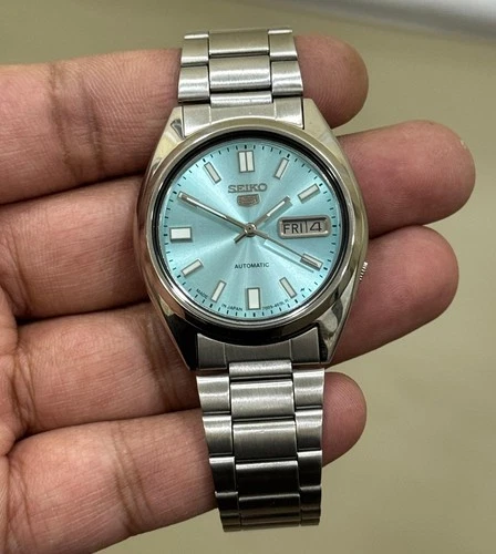 Vintage Seiko Automatic Ice Blue Dial Wrist Watch For Mens Japan 7009