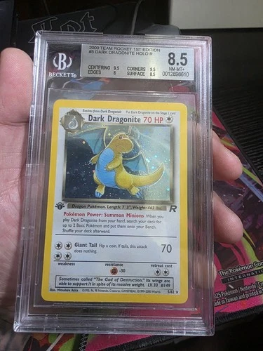 2000 POKEMON ROCKET HOLO 1ST EDITION  #5 DARK DRAGONITE BGS 8.5