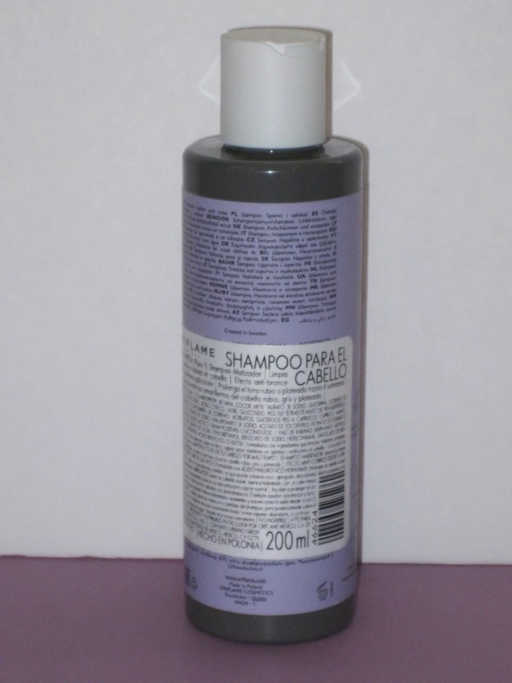 Champú tonificante ORIFLAME DUOLOGI ANTI-LATÓN púrpura 200 ml - para rubios y grises - ¡NUEVO! Foto 4 de 4
