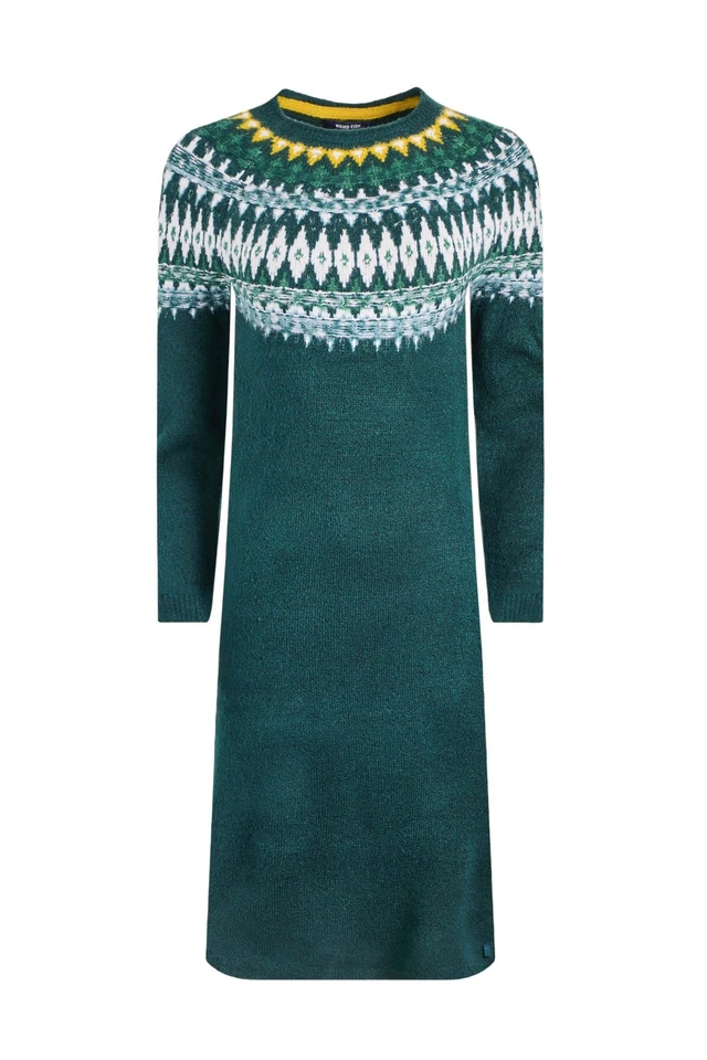 Weird Fish Dutton Fair Isle Knitted Jumper Dress - Image 2 of 4
