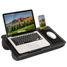 Home Office Lap Desk with Device Ledge, Mouse Pad, and Holder - Black Carbon ...
