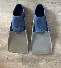 Speedo 10783 Trialon Rubber Swim Fin Gray & Blue Size XXL 12-13 Flippers