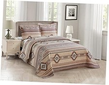 Rustic Southwest Quilted Western Bedspread Bedding Set in King / Cal-King