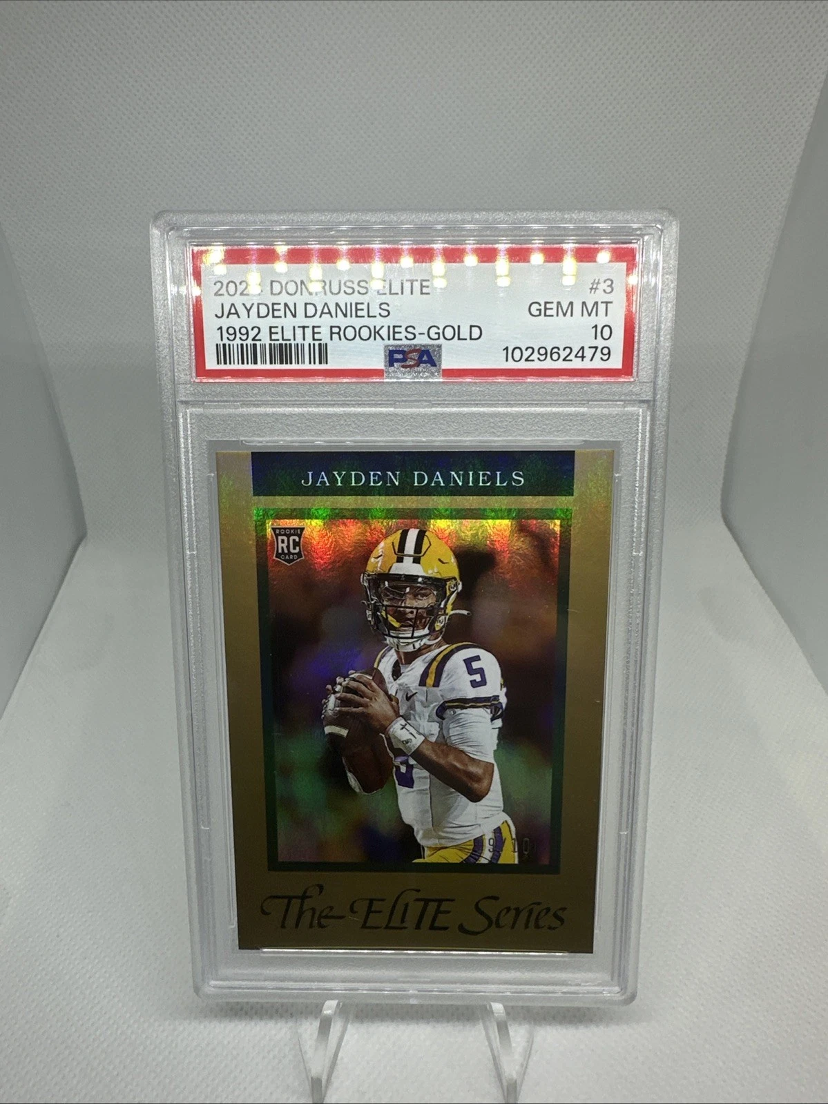 Jayden Daniels Panini Donruss Elite 1992 Elite Rookies #3 Gold