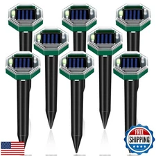 8 Pack 2025 Mole Repellent Solar Powered, Ultrasonic Gopher Vole Repellent Ou