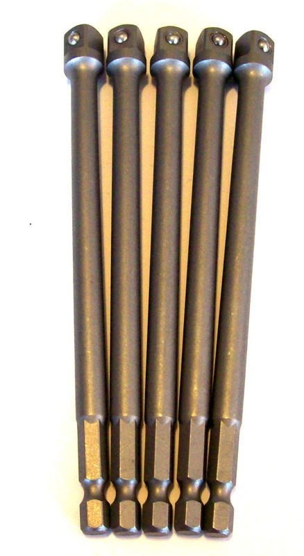 5 GOLIATH INDUSTRIAL 6" POWER EXTENSION BARS 3/8" SCREW BITS SOCKET DRILL 10099