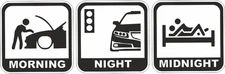 15cm Car Decal Sticker Decal Laptop Morning Night Midnight - All n T575