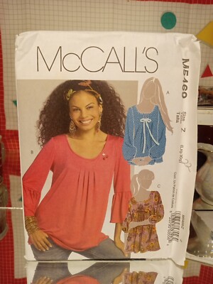 McCALL'S PATTERN 5469 MISSES' PETITE PULLOVER TUNICS LONG SLEEVE VARIATION L-XL 