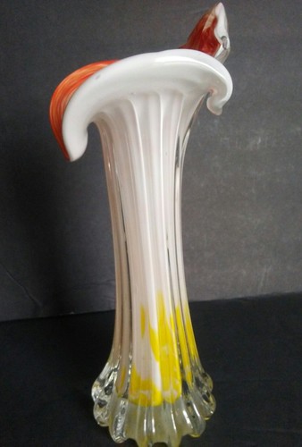 Vidrio de Arte Decorativo Jarrón Moderno Naranja Amarillo Blanco Blanco Flor en Forma de Iris Floral i - Imagen 3 de 10