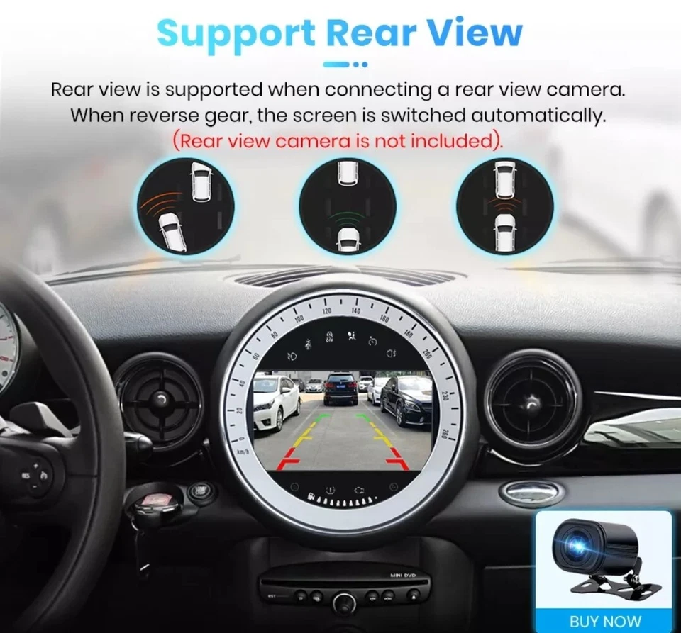 RADIO 2 DIN PER MINI R56 COOPER ONE R60 GPS USB BLUETOOTH 2GB RAM 32GB ROM - Immagine 4 di 4