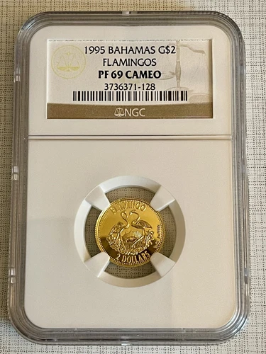 Bahamas 1995 Flamingos $2 1/10 oz Gold NGC PF69 CAMEO SKU# 2817
