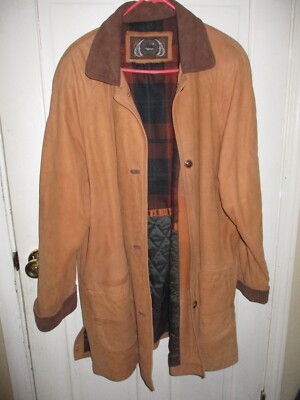 G III Global Identity Leather Coat Long Jacket Vintage Quilt Lining Large/Medium