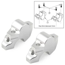 2x Silver Motor Handle Clamp Handlebar Riser Bar For Honda XADV-750  2017-2019