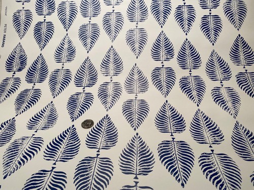 3 Rolls PETER FASANO 84020 Piccha Indigo Hand Screen Print Wallpaper $600 Retail - Picture 5 of 24