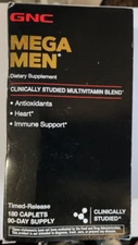 NEW GNC Mega Men Dietary Supplement 180 Caplets.