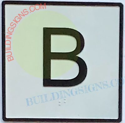 Elevator Floor Number B Sign- Elevator JAMB Plate Floor B Sign-REF24-1027