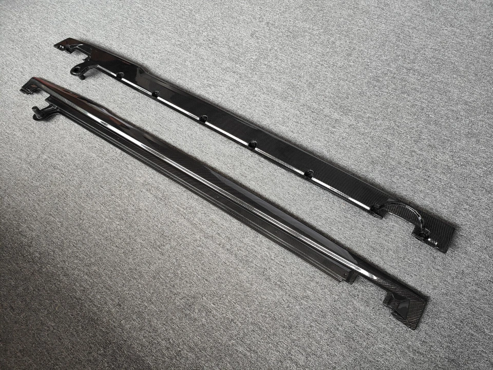 Faldas laterales de fibra de carbono real falda lateral cubierta labial para Bentley Continental GT Foto 4 de 4