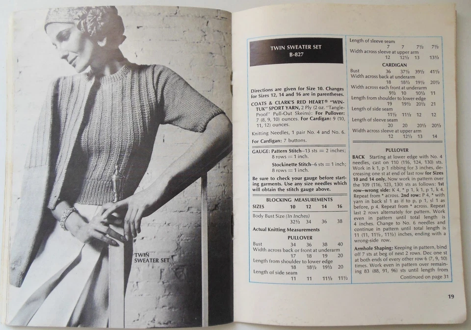 COATS & CLARK'S BOOK # 211 THE SWEATER STORY 1971 & # 170-B LEARN HOW BOOK - Image 3 of 4