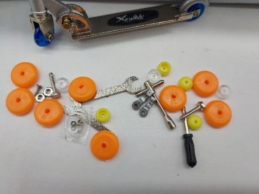 Micro Scooter With Mini Wheels Tools Wrench Screwdriver Toy Finger