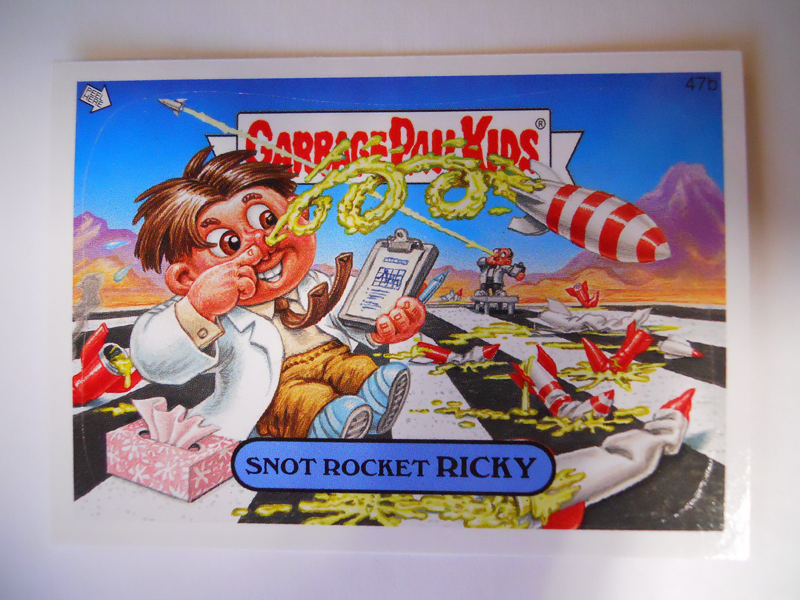 Sticky Ricky Garbage Pail Kid 2008 Topps Garbage Pail Kids Series 7 Trading Card #47b-Snot Rocket ...