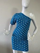 ZARA women's dress blue with white Beans with one short sleeve Size M