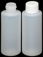 2 oz 60 ml HDPE Plastic Bottles 24-410 w/Caps 6-12-25-50 count 