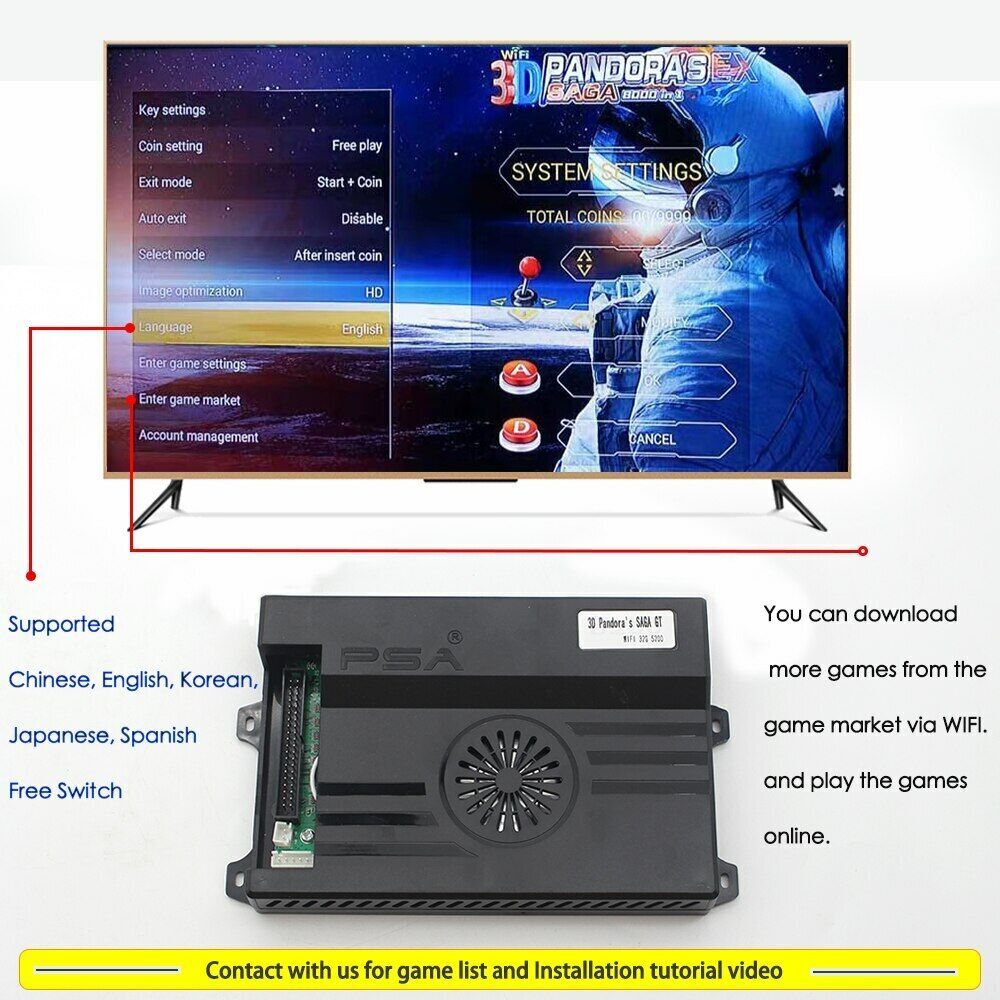 Pandora Box Saga EX 10000 in 1 Wifi 128G Arcade Home version pcb